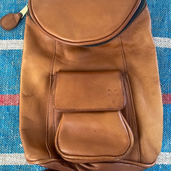 Frye Benchcrafted Genuine Brown Leather Backpack Mini Sling Purse - Picture 2 of 8